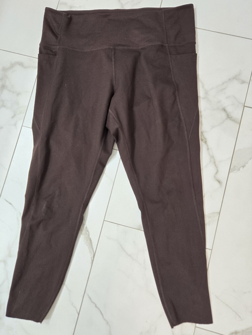 Danskin Womens Brown Scallop Hem Leggings Size XL